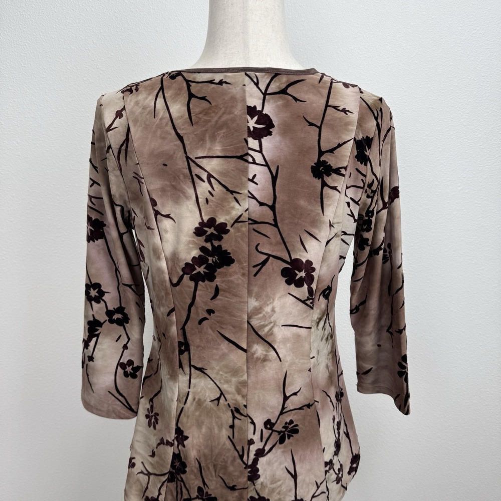VTG Roz & Ali Top Womens MP Brown Floral Velvet Fairy Grunge Phoebe Friends 90s - Picture 8 of 13